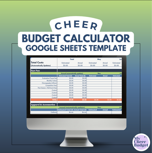 My Cheer Budget, Blues | Spreadsheet Template