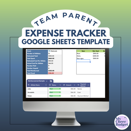Team Parent Expense Tracker | Spreadsheet Template