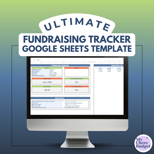 Fundraising Tracker, Blues | Spreadsheet Template