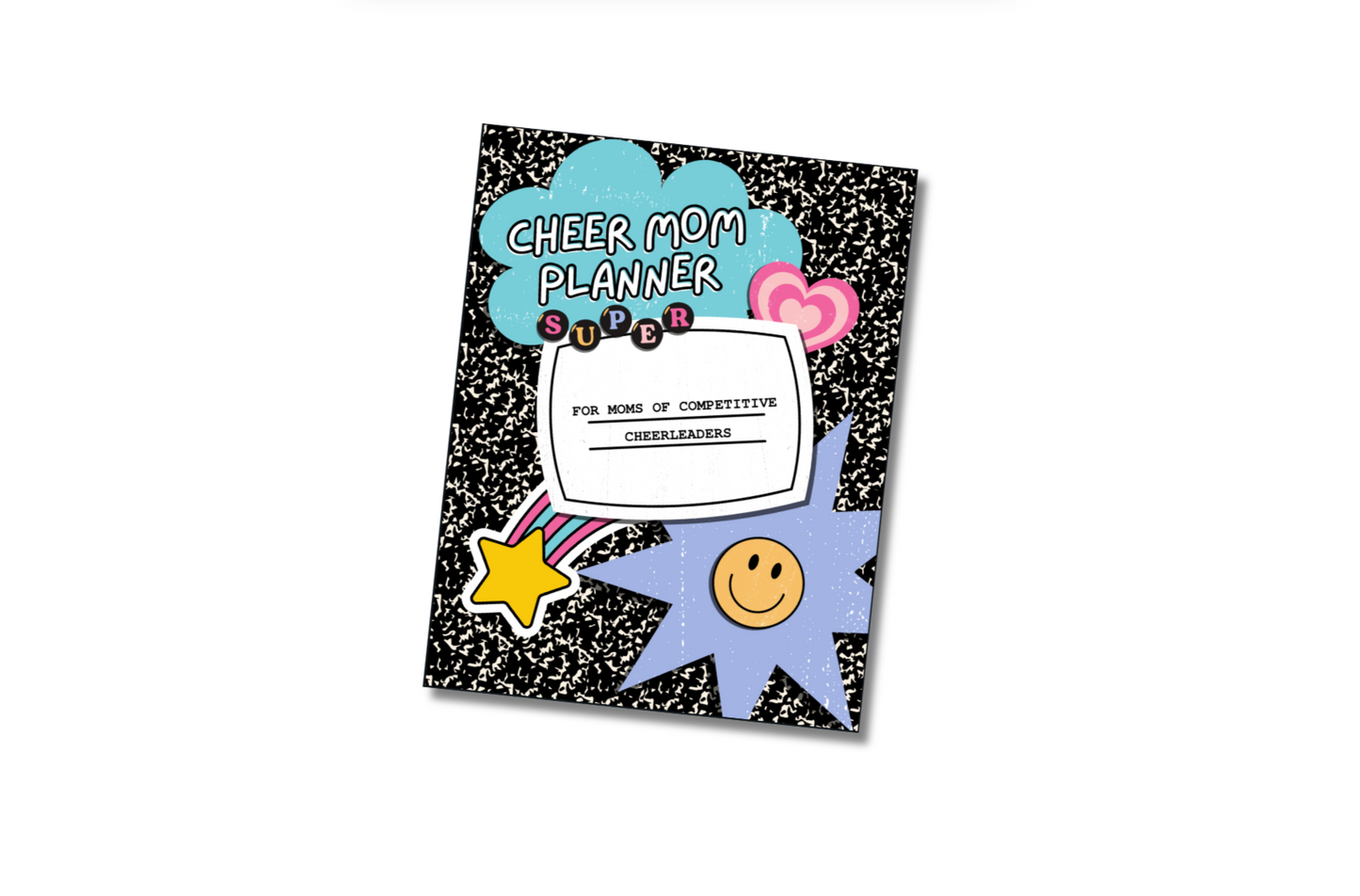 competitive cheer mom planner, printable undated monthly with budget tracking, fundraising, travel sections, and more