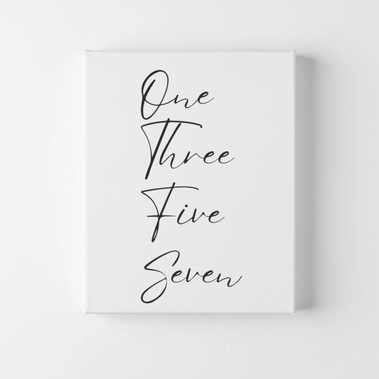 One Three Five Seven | Gallery Wrapped Canvas