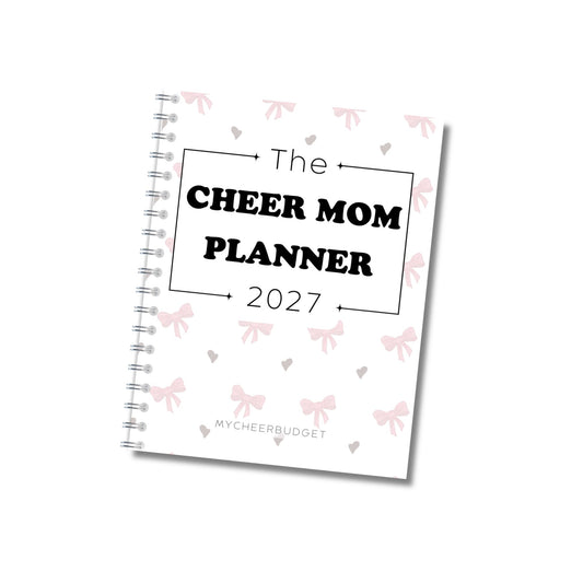 PRE-ORDER The Cheer Mom Planner 2027, Pink Bows | Wire-O Spiral Bound