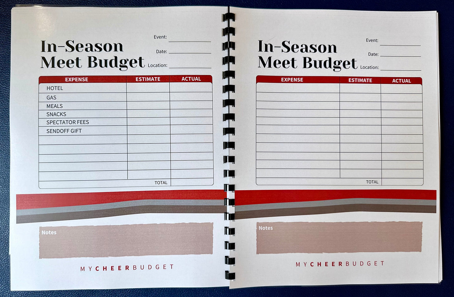 Red Gymnastics Parent Budget Workbook | Digital Download