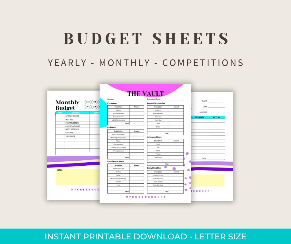 Rainbow Gymnastics Parent Budget Workbook | Digital Download