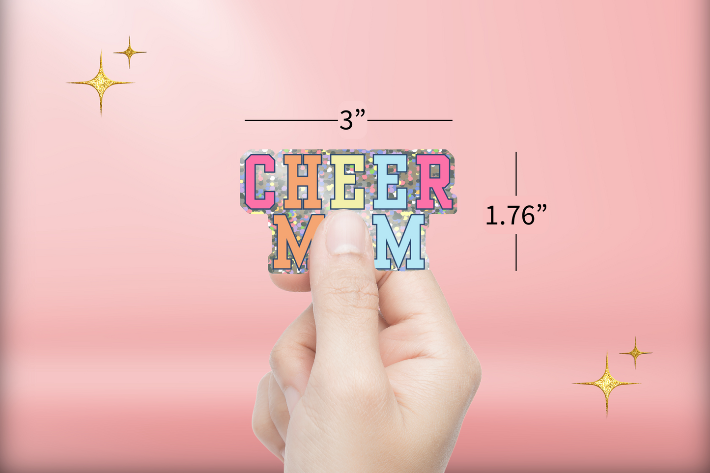 cheer mom glitter vinyl sticker