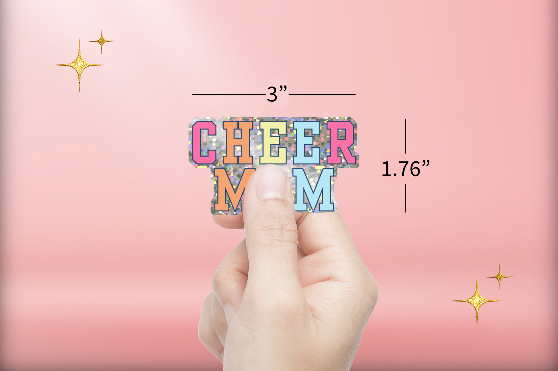 cheer mom glitter vinyl sticker