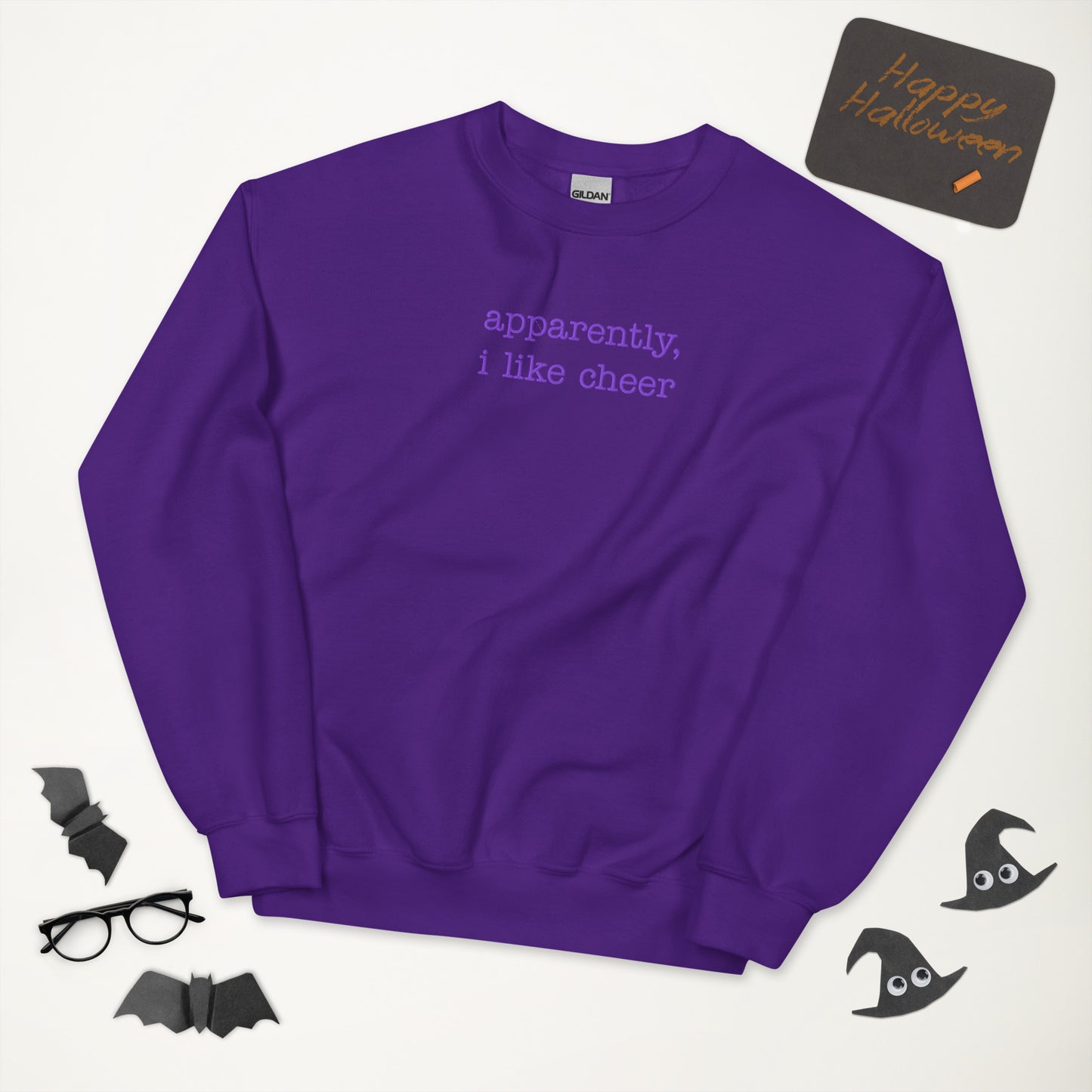 Apparently, I Like Cheer | Embroidered Crew Neck Sweatshirt